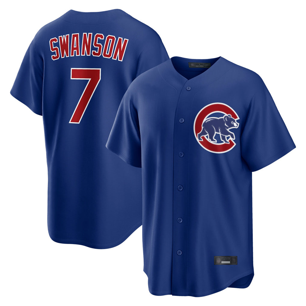 C.Cubs #7 Dansby Swanson Player Royal Home Game Edoa Stitched Jerseys