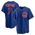 C.Cubs #7 Dansby Swanson Player Royal Home Game Edoa Stitched Jerseys