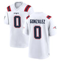 NE.Patriots #0 Christian Gonzalez Player White Home Game Edoa Stitched Jerseys