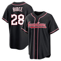 C.Guardians #28 Tanner Bibee Player Black Fashion Out Home Game Edoa Stitched Jerseys