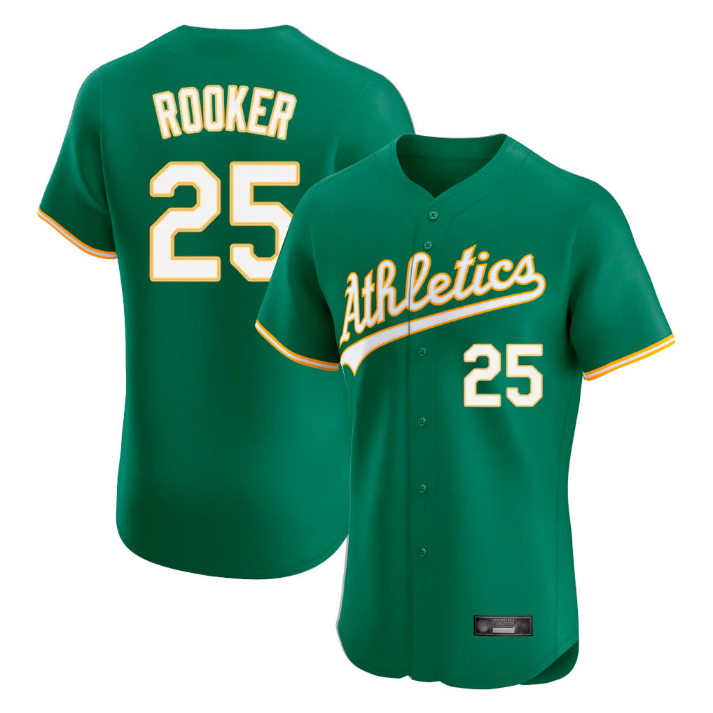 Athletics #25 Brent Rooker Player Kelly Green Limited Elite Home Game Edoa Stitched Jerseys