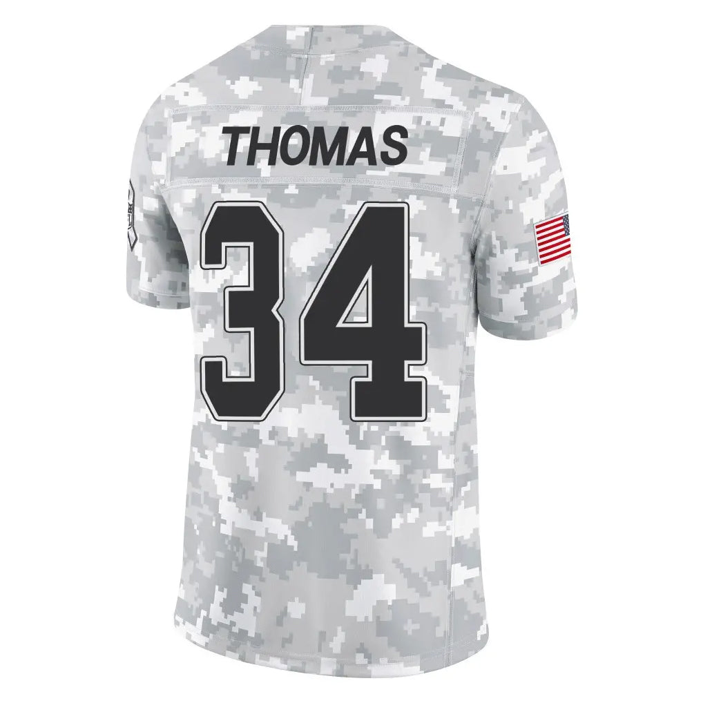 B.Bills #34 Thurman Thomas Player Arctic Camo Salute to Service Limited Edoa Stitched Jerseys
