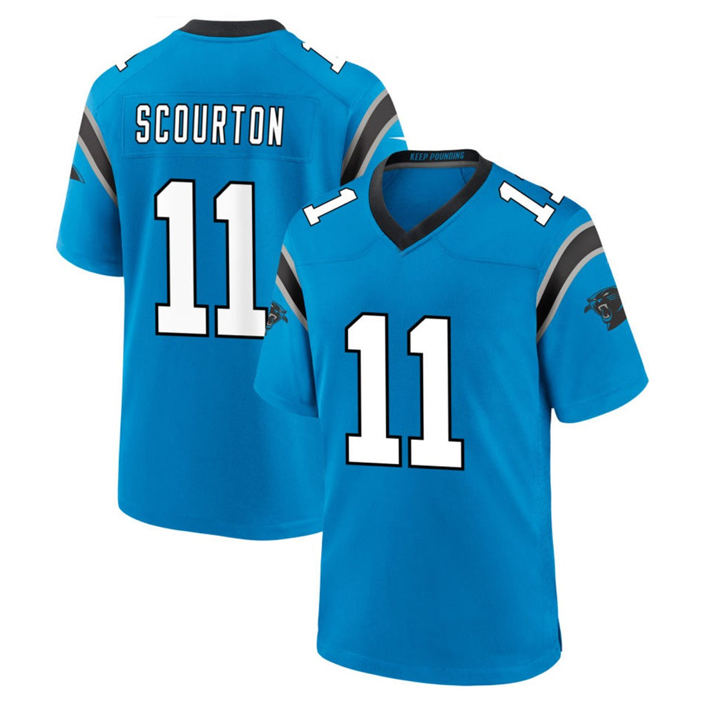 C.Panthers #11 Nic Scourton Player Blue Home Game Edoa Stitched Jerseys