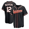 B.Orioles #12 Dylan Beavers Player Black Out Home Game Edoa Stitched Jerseys