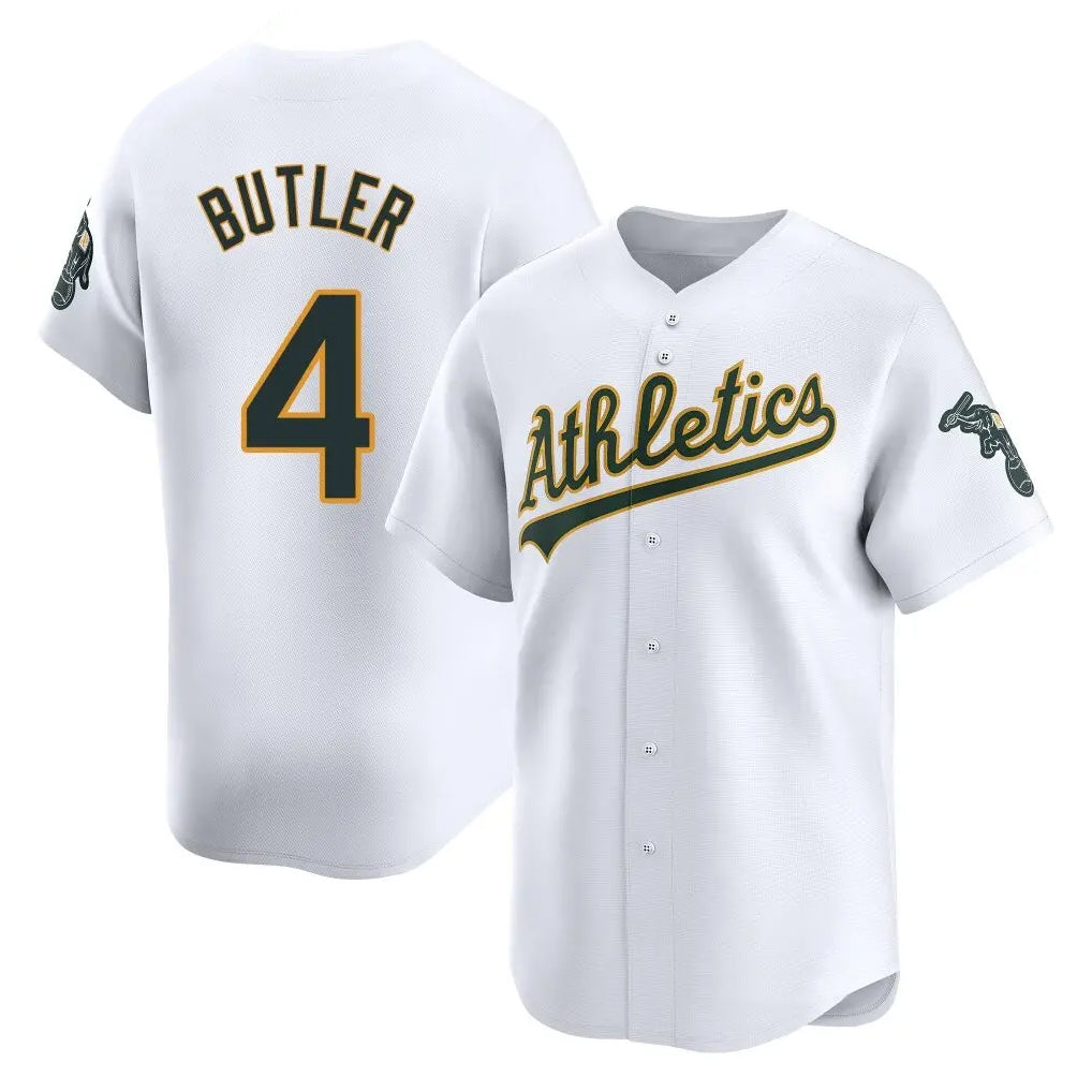 Athletics #4 Lawrence Butler Player White Limited Home Game Edoa Stitched Jerseys