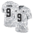 D.Cowboys #9 KaVontae Turpin Player Arctic Camo Salute to Service Limited Home Game Edoa Stitched Jerseys