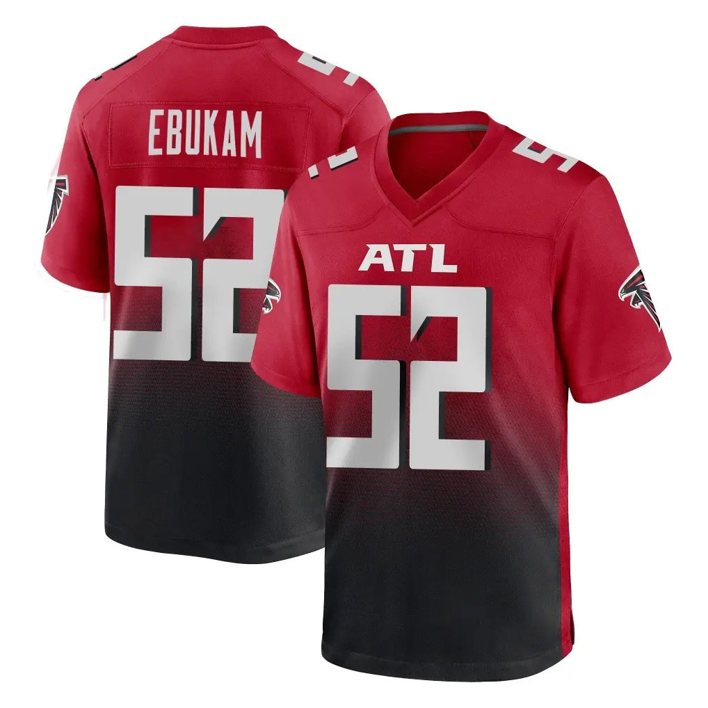 A.Falcons #52 Samson Ebukam Player Red Home Game Edoa Stitched Jerseys