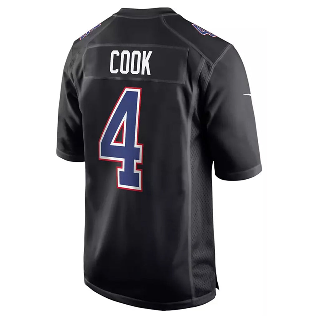 B.Bills #4 James Cook III Player Black Carbon Fashion Edoa Stitched Jerseys