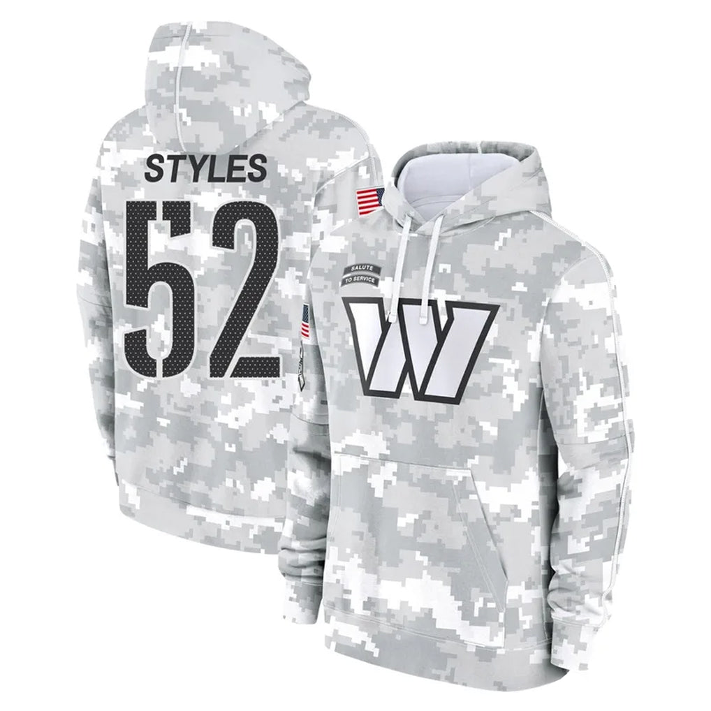 W.Commanders #52 Sonny Styles Player Arctic Camo Limited Salute to Service Pullover Hoodies Game Edoa Stitched Jerseys