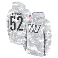 W.Commanders #52 Sonny Styles Player Arctic Camo Limited Salute to Service Pullover Hoodies Game Edoa Stitched Jerseys