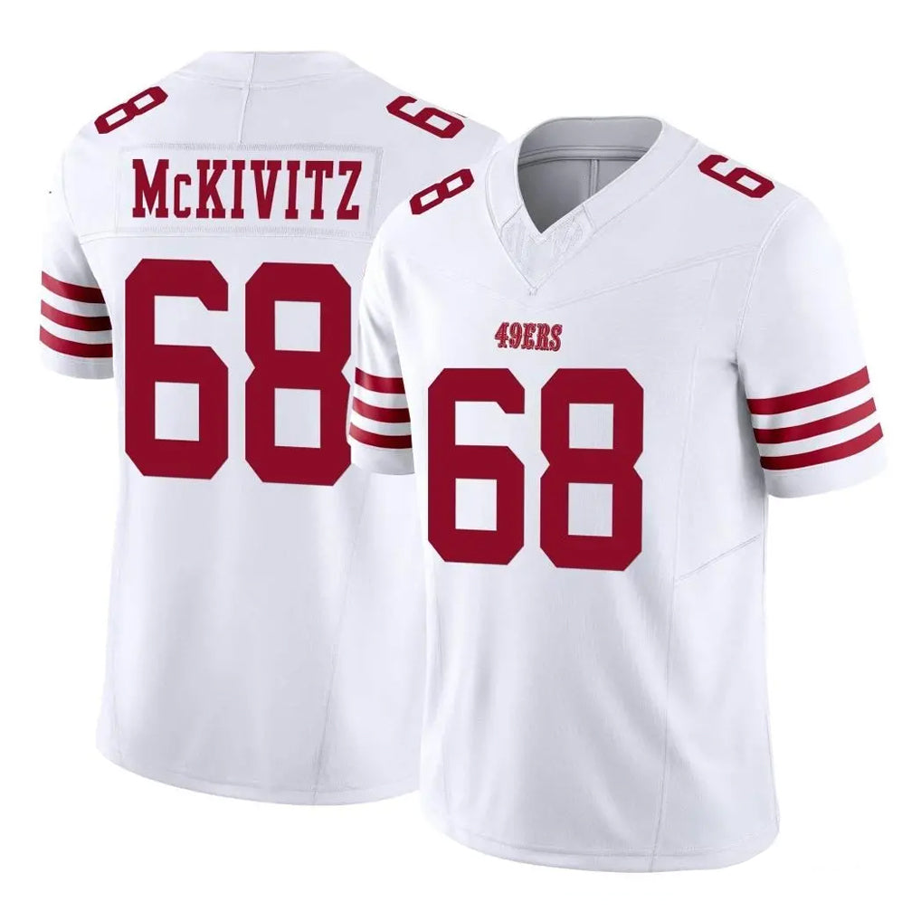 SF.49ers #68 Colton McKivitz Player White Limited Vapor F.U.S.E. Home Game Edoa Stitched Jerseys