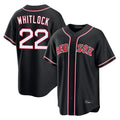 B.Red Sox #22 Garrett Whitlock Player Black Out Home Game Edoa Stitched Jerseys
