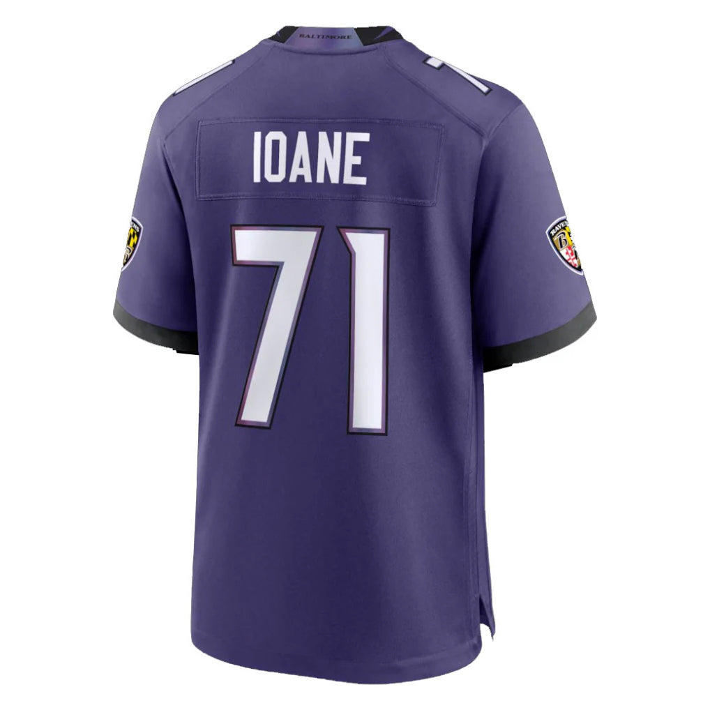 B.Ravens #71 Olaivavega Ioane Player Purple Home Game Edoa Stitched Jerseys