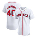B.Red Sox #40 Willson Contreras Player White Limited Elite Home Game Edoa Stitched Jerseys