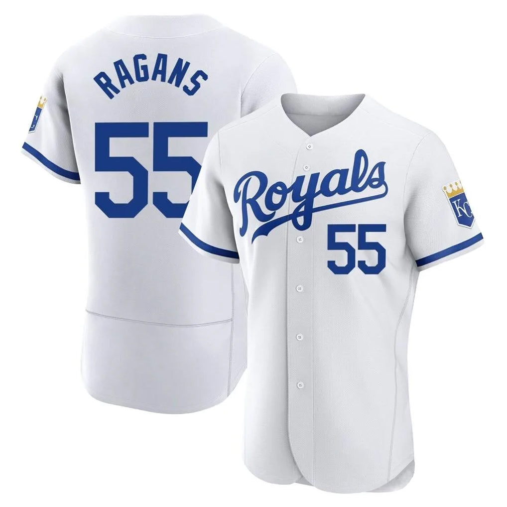 KC.Royals #55 Cole Ragans Player White Limited Elite Home Game Edoa Stitched Jerseys