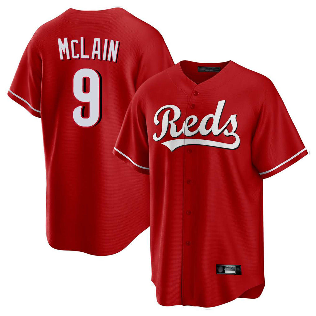 C.Reds #9 Matt McLain Player Red Home Game Edoa Stitched Jerseys
