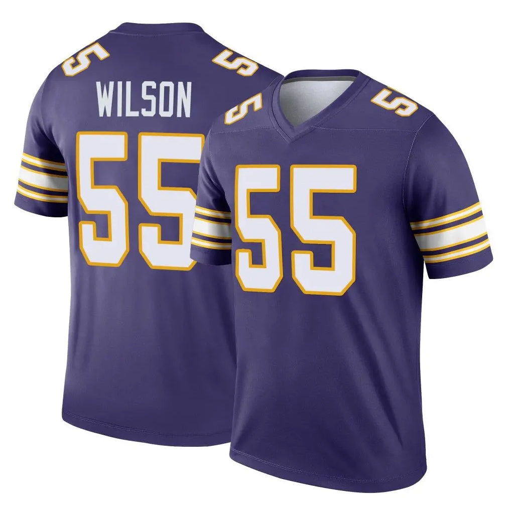 M.Vikings #55 Eric Wilson Player Purple Limited Classic Home Game Edoa Stitched Jerseys
