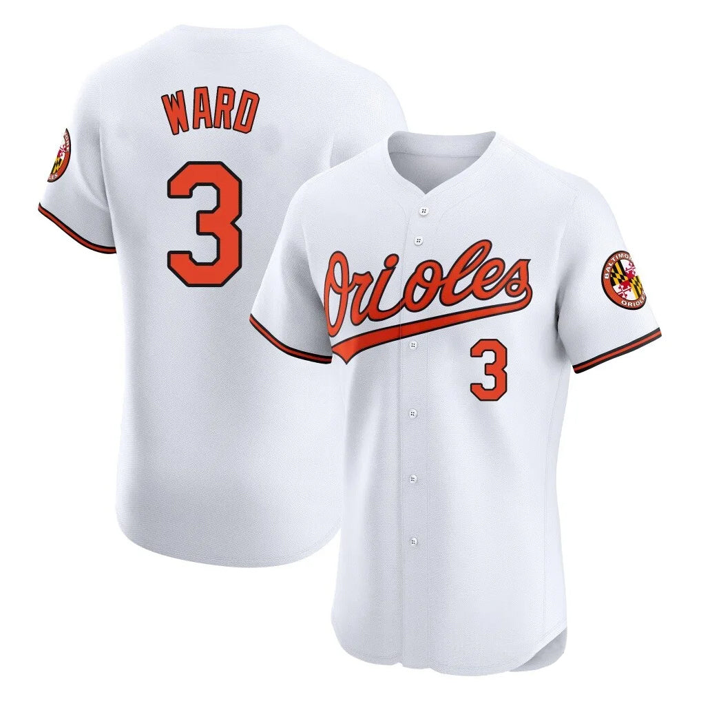 B.Orioles #3 Taylor Ward Player White Limited Elite Home Game Edoa Stitched Jerseys