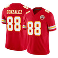 KC.Chiefs #88 Tony Gonzalez Player Red Limited Vapor F.U.S.E. Home Game Edoa Stitched Jerseys