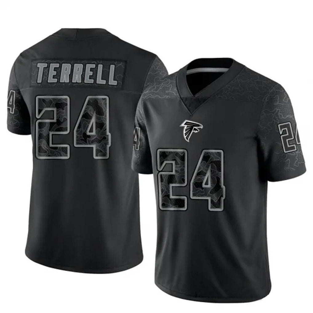 A.Falcons #24 A.J. Terrell Jr. Player Black RFLCTV Limited Edoa Stitched Jerseys