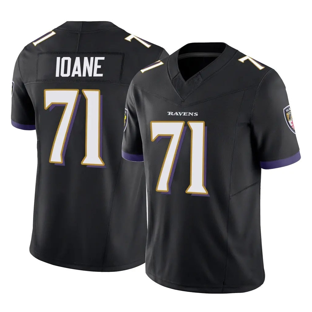 B.Ravens #71 Olaivavega Ioane Player Black Vapor F.U.S.E. Limited Game Edoa Stitched Jerseys