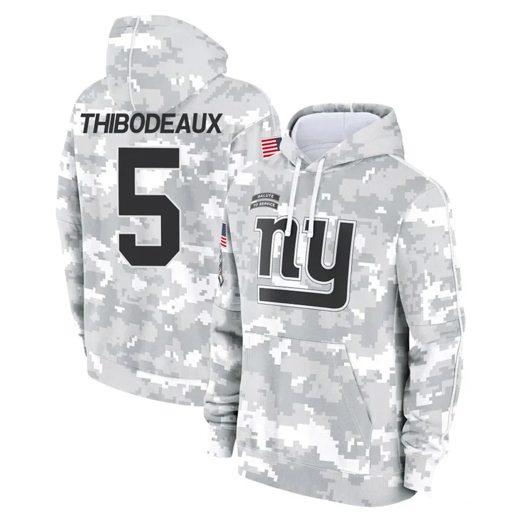 NY.Giants #5 Kayvon Thibodeaux Player Arctic Camo Salute to Service Pullover Hoodies Limited Game Edoa Stitched Jerseys