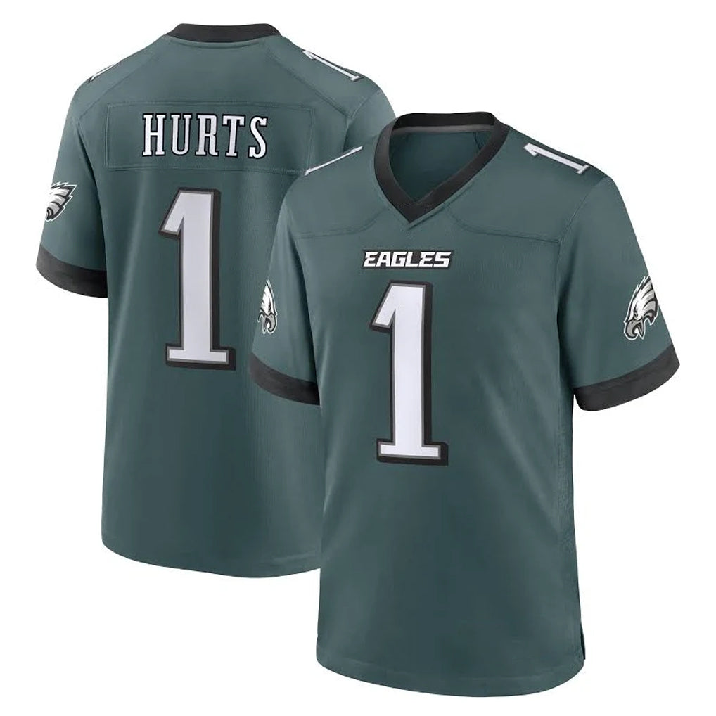 P.Eagles #1 Jalen Hurts Player Green Home Game Edoa Stitched Jerseys