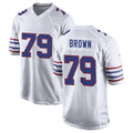 B.Bills #79 Spencer Brown Player White Alternate Game Edoa Stitched Jerseys