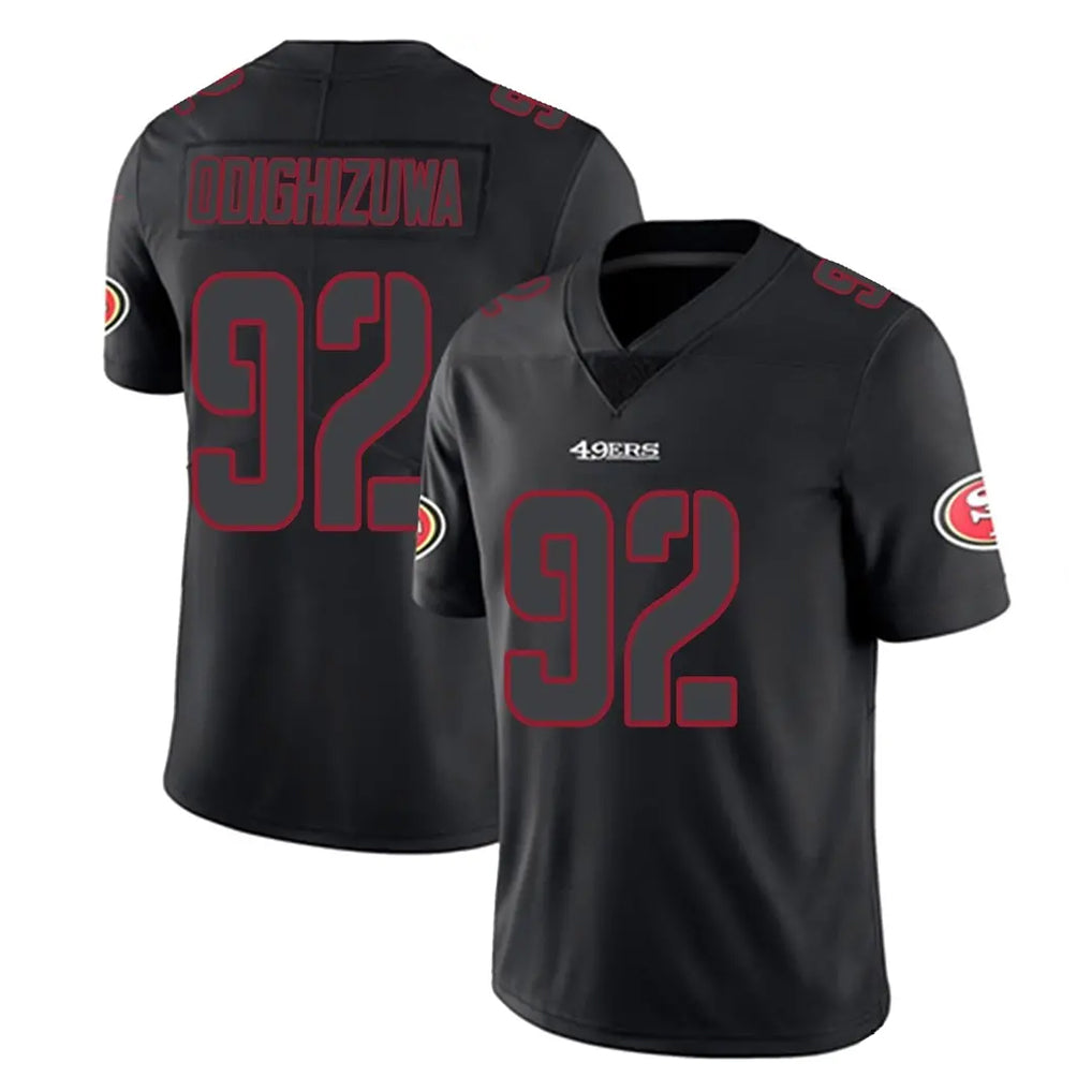 SF.49ers #92 Osa Odighizuwa Player Black Impact Limited Home Game Edoa Stitched Jerseys