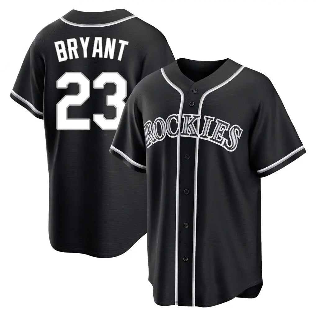 C.Rockies #23 Kris Bryant Player Black Fashion Out Home Game Edoa Stitched Jerseys