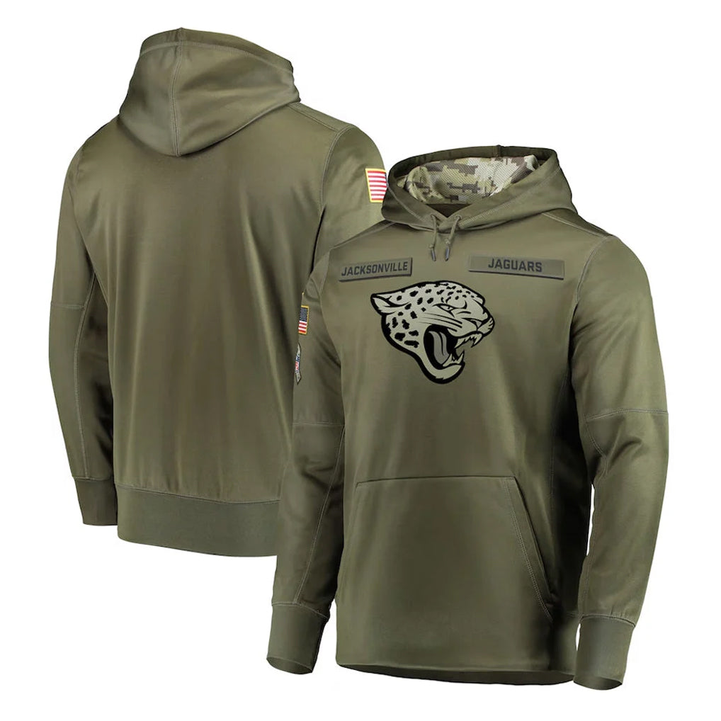 J.Jaguars ## Jaguars Blank Player Olive Salute to Service Pullover Hoodies Home Game Edoa Stitched Jerseys