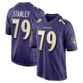 B.Ravens #79 Ronnie Stanley Player Purple Game Home Edoa Stitched Jerseys