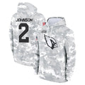 A.Cardinals #2 Will Johnson Player Camo Salute to Service Hoodies Edoa Stitched Jerseys