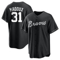 A.Braves #31 Greg Maddux Player Black Home Game Edoa Stitched Jerseys