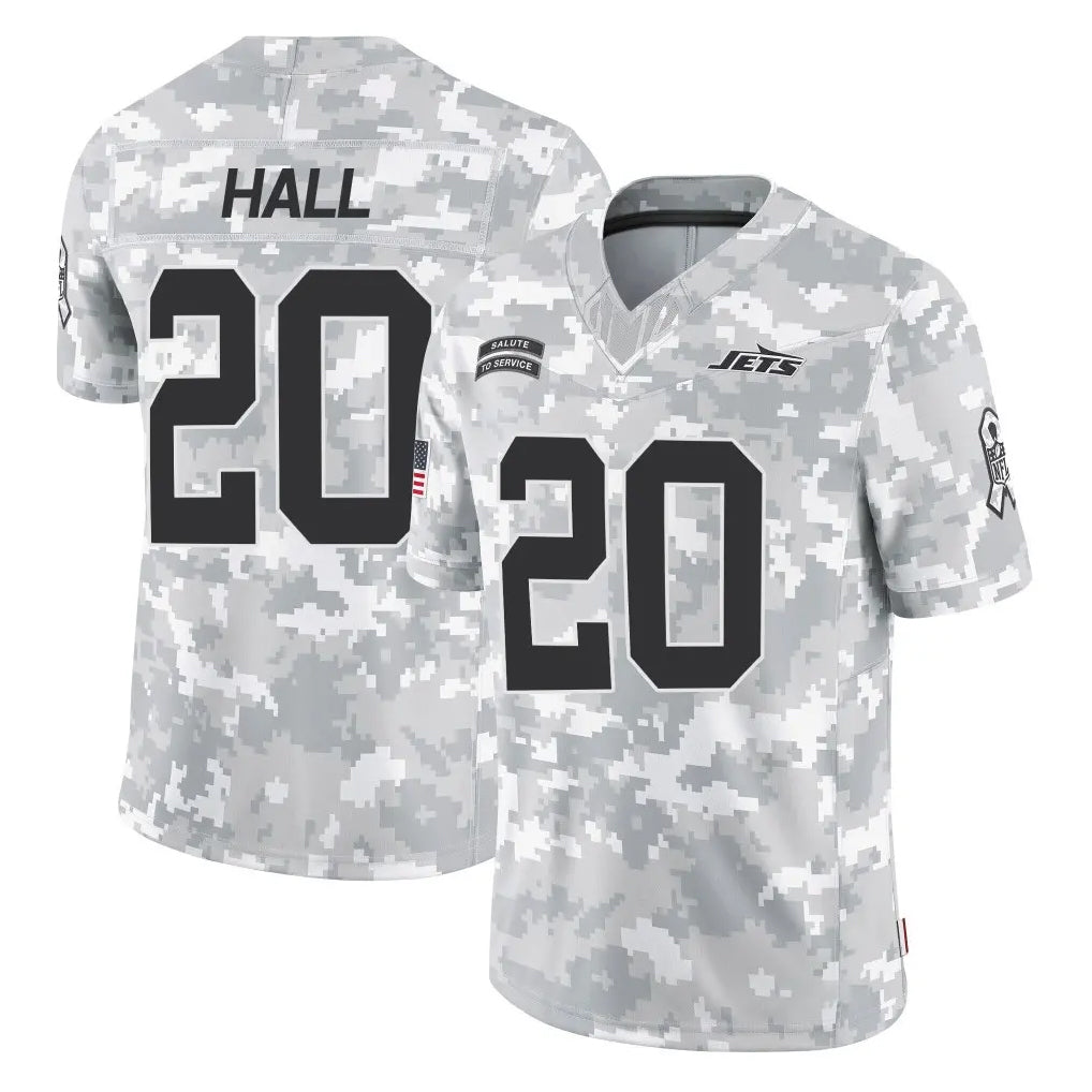NY.Jets #20 Breece Hall Player Arctic Camo Salute to Service Limited Game Edoa Stitched Jerseys