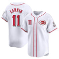 C.Reds #11 Barry Larkin Player White Home Limited Edoa Stitched Jerseys