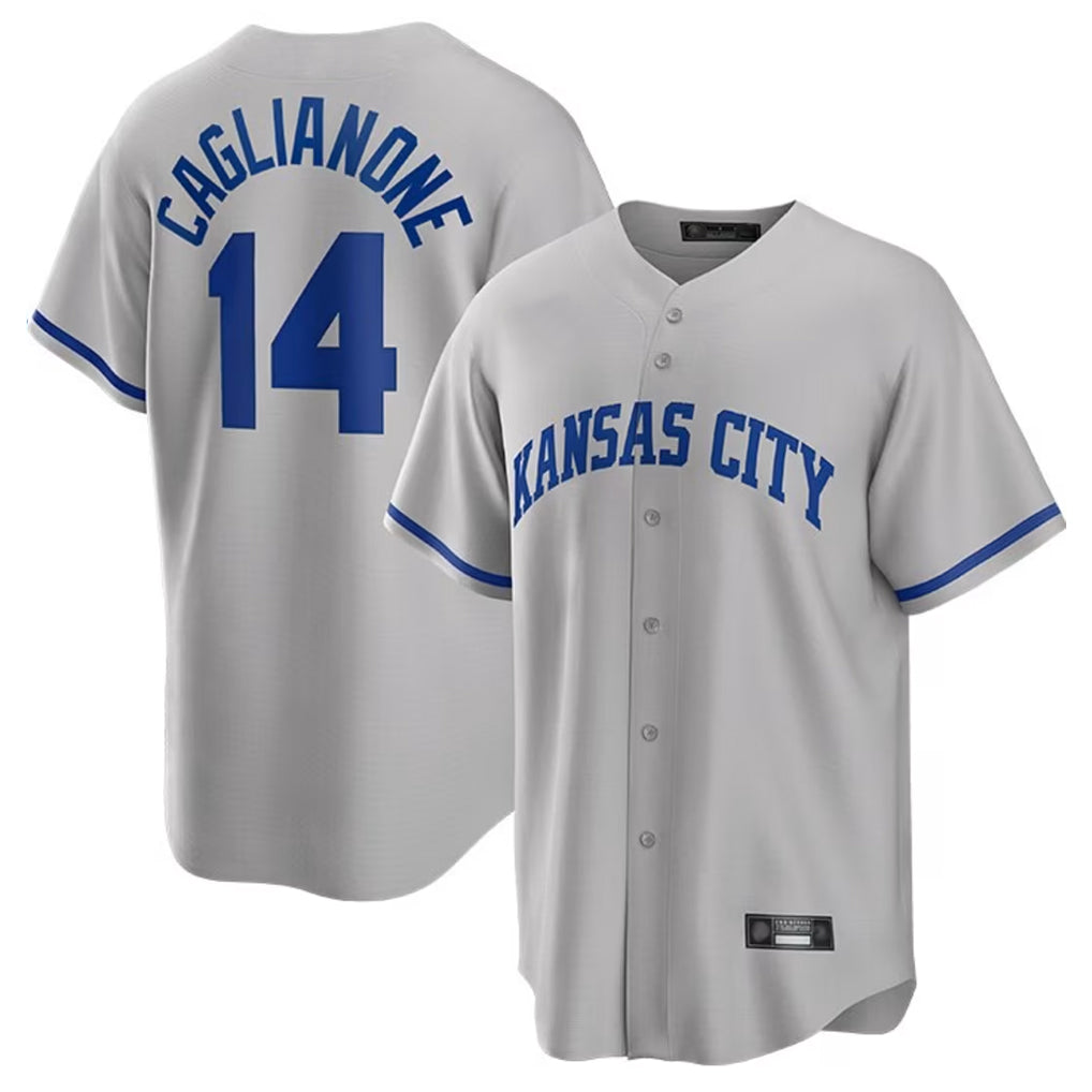KC.Royals #14 Jac Caglianone Player Gray Game Home Edoa Stitched Jerseys