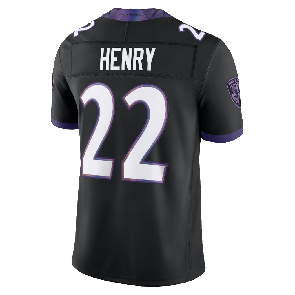 B.Ravens #22 Derrick Henry Player Black Limited Elite Home Game Edoa Stitched Jerseys