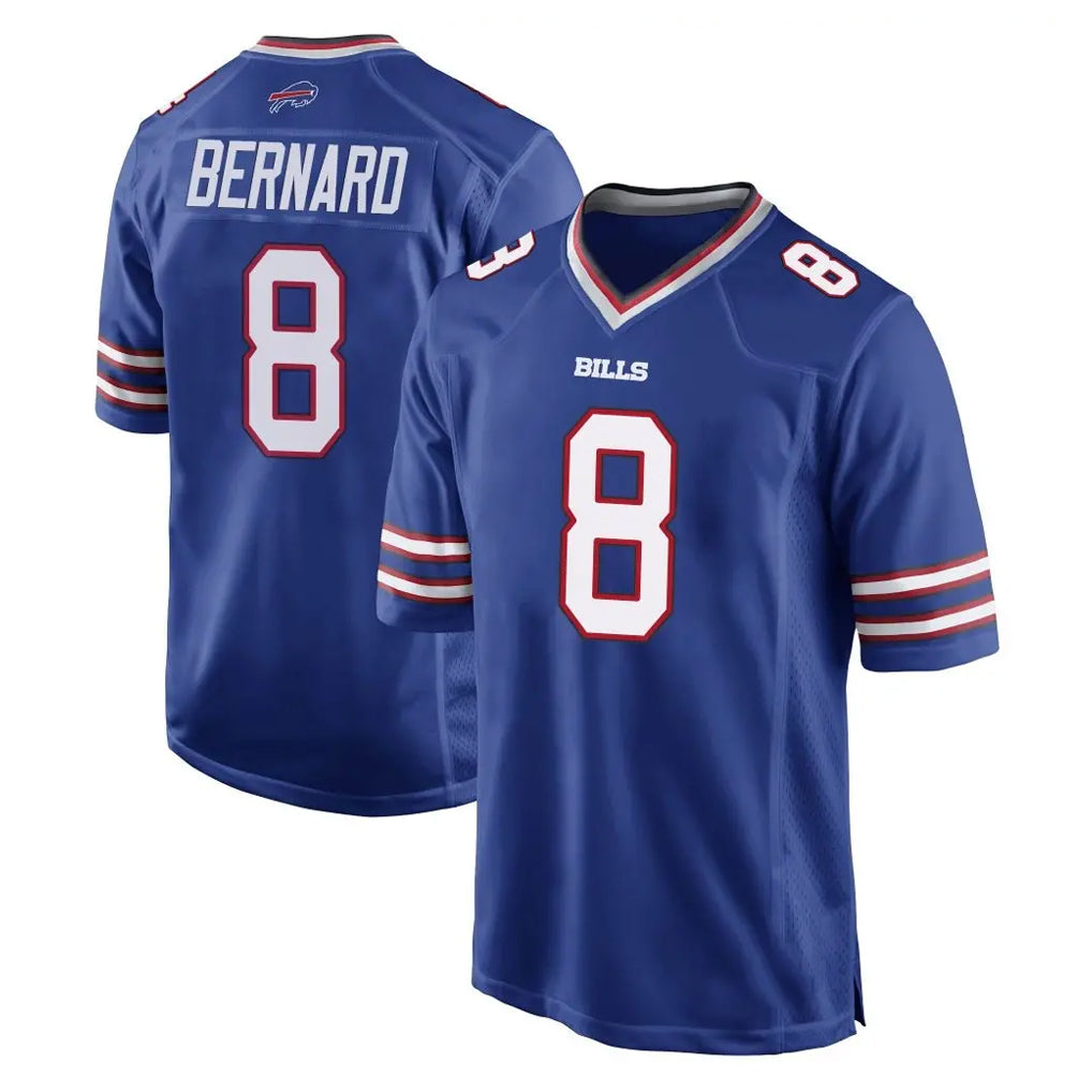 B.Bills #8 Terrel Bernard Player Royal Home Game Edoa Stitched Jerseys