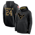 H.Texans #24 Derek Stingley Jr. Player Black Salute to Service Hoodies Limited Game Edoa Stitched Jerseys