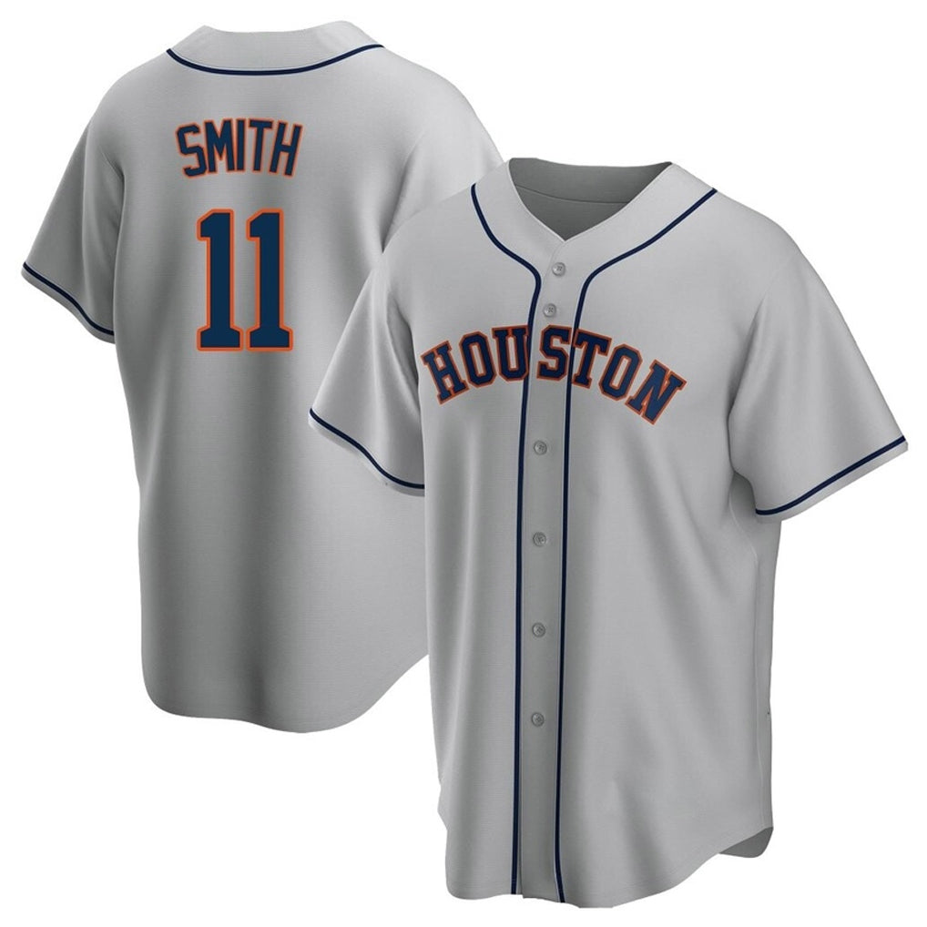 H.Astros #11 Cam Smith Player Gray Home Game Edoa Stitched Jerseys