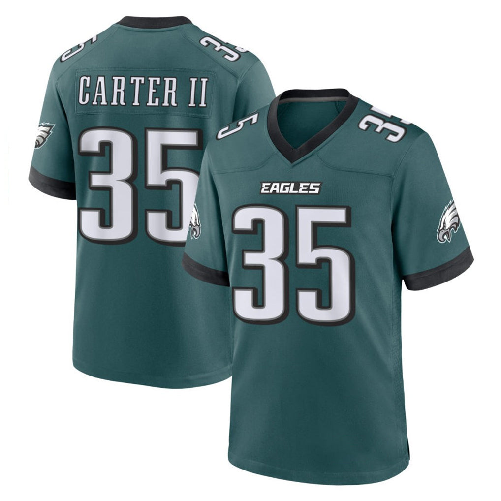 P.Eagles #35 Michael Carter II Player Green Home Game Edoa Stitched Jerseys
