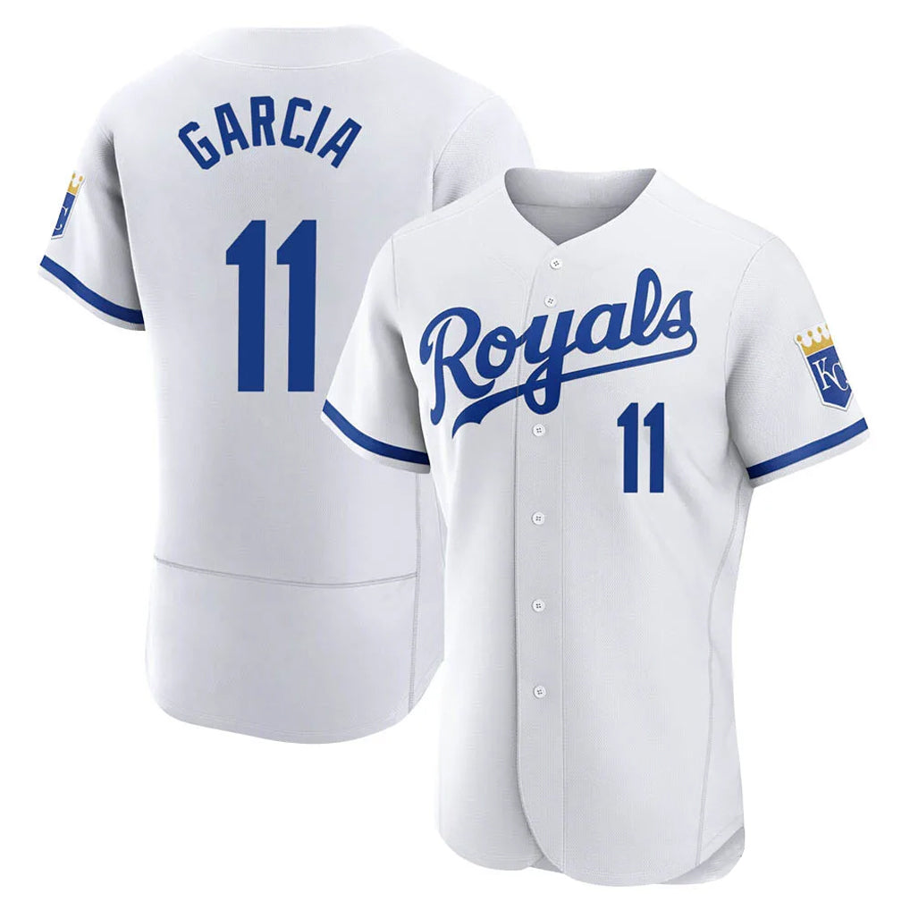 KC.Royals #11 Maikel Garcia Player White Limited Elite Home Game Edoa Stitched Jerseys