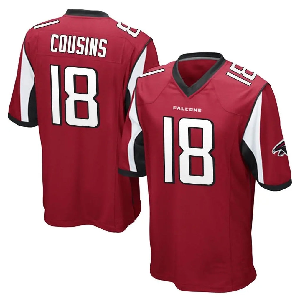A.Falcons #18 Kirk Cousins Player Red Color Vapor Home Game Edoa Stitched Jerseys