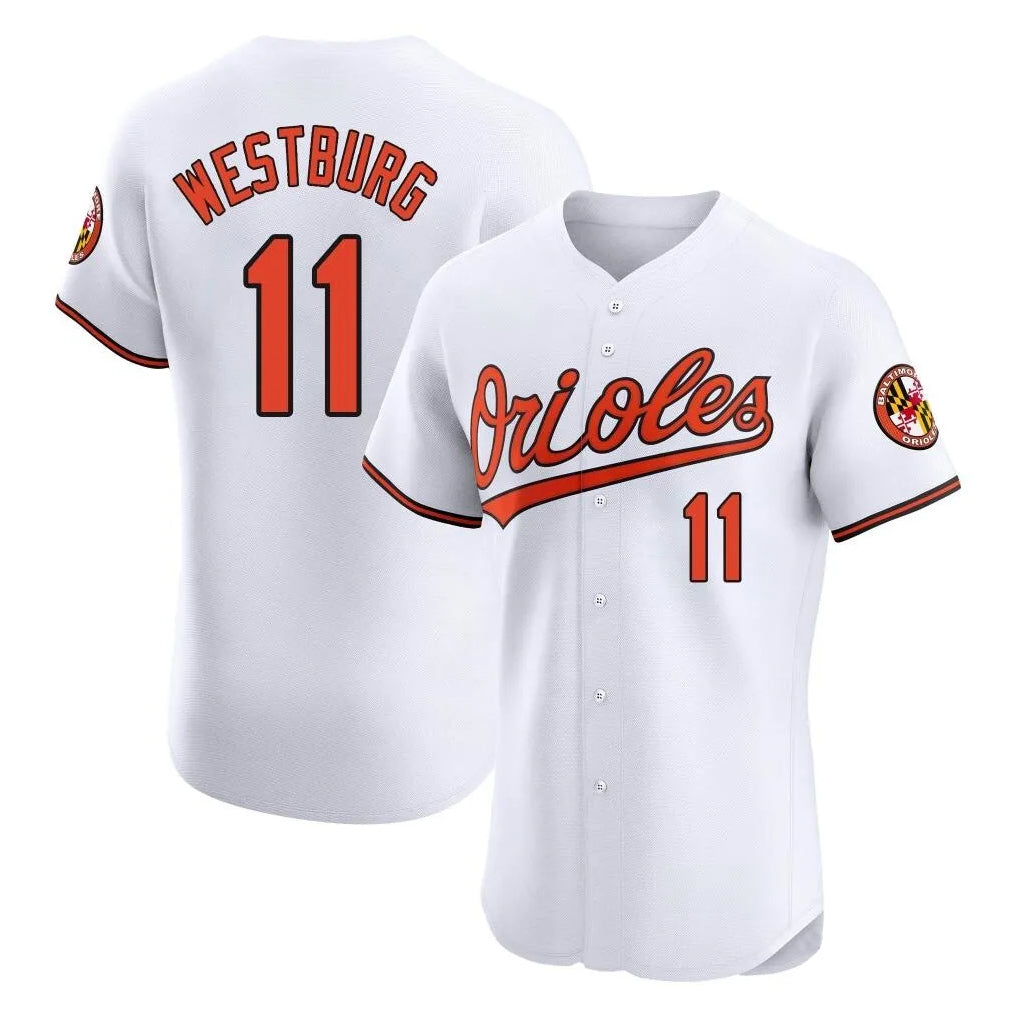 B.Orioles #11 Jordan Westburg Player White Limited Elite Home Game Edoa Stitched Jerseys