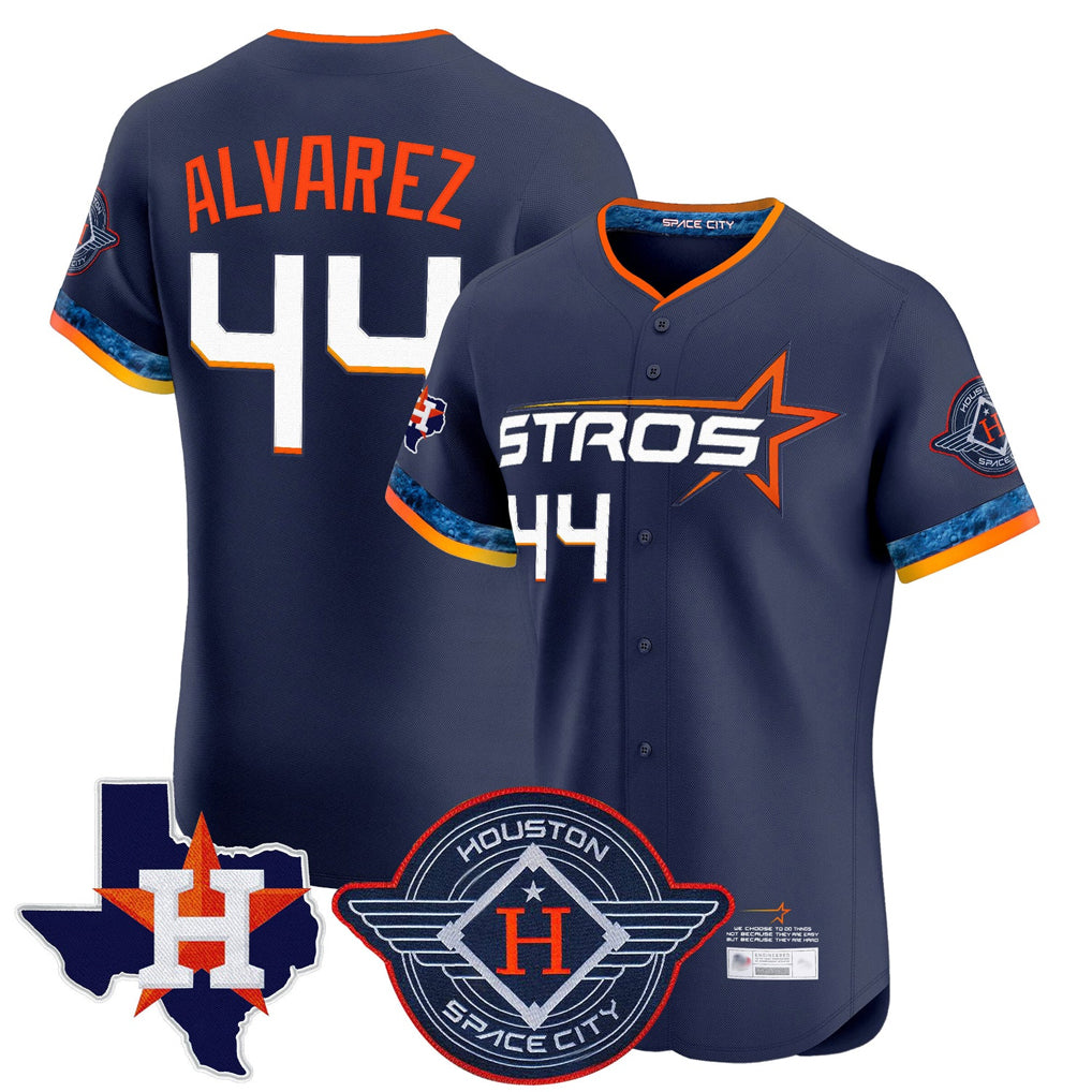 H.Astros #44 Yordan Alvarez Player Navy City Connect Texas Patch Vapor Premier Limited Elite Home Edoa Stitched Jerseys