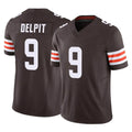C.Browns #9 Grant Delpit Player Brown Vapor F.U.S.E. Limited Home Game Edoa Stitched Jerseys