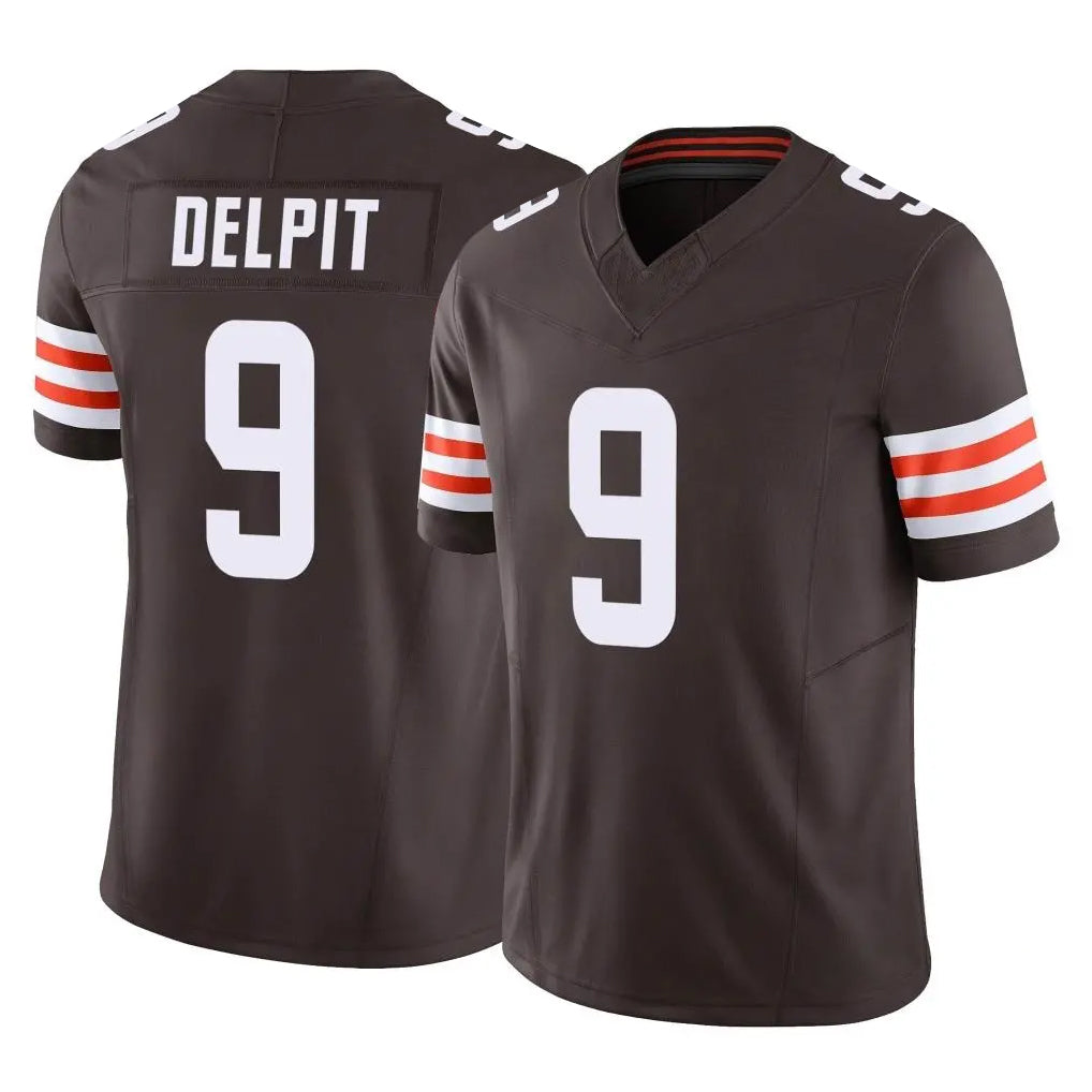 C.Browns #9 Grant Delpit Player Brown Vapor F.U.S.E. Limited Home Game Edoa Stitched Jerseys