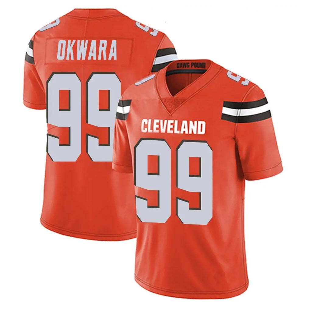 C.Browns #99 Julian Okwara Player Orange Alternate Vapor Untouchable Limited Home Game Edoa Stitched Jerseys