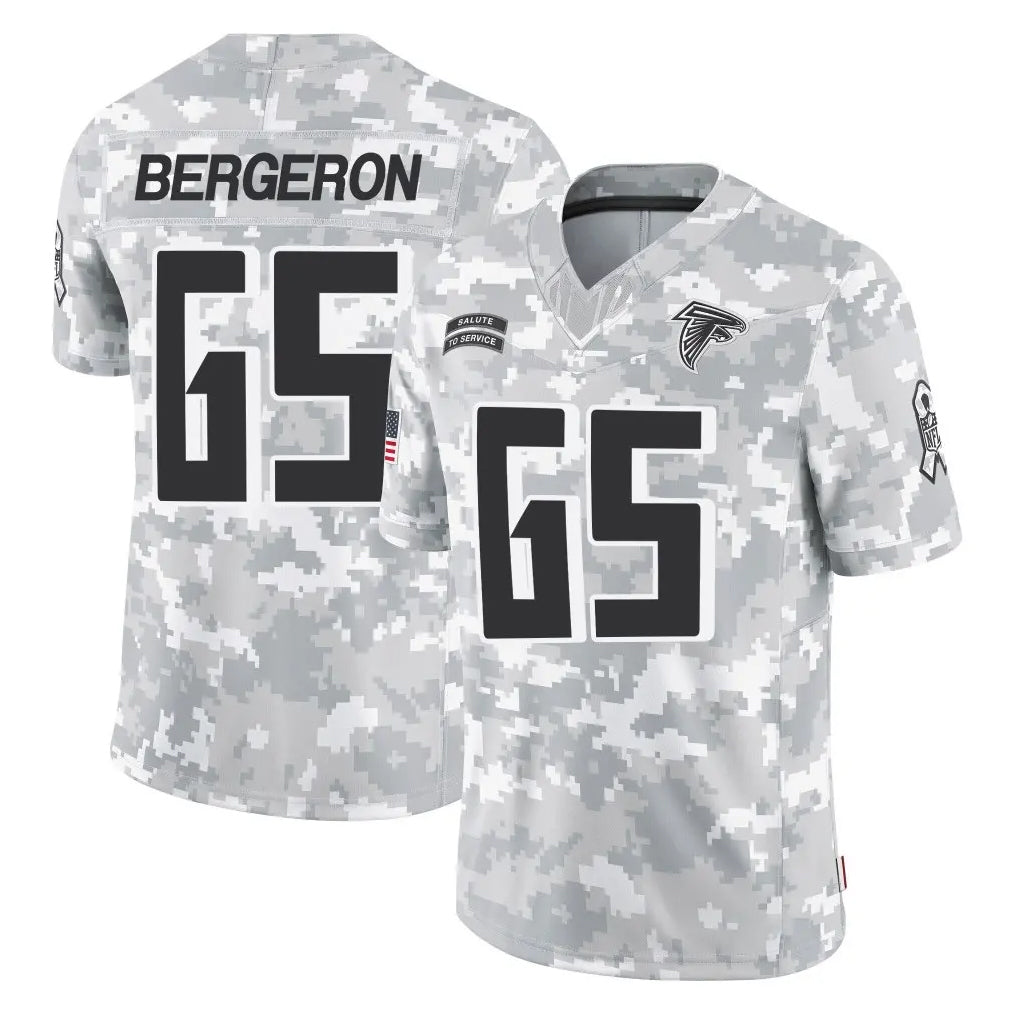 A.Falcons #65 Matthew Bergeron Player Camo Salute to Service Limited Edoa Stitched Jerseys